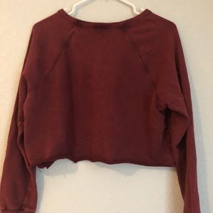 maroon cropped sweatshirt